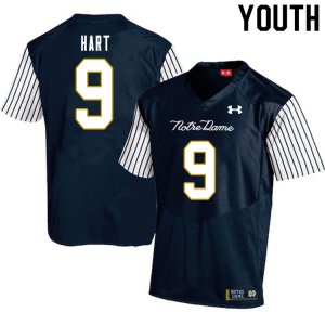 Notre Dame Fighting Irish Youth Cam Hart #9 Navy Under Armour Alternate Authentic Stitched College NCAA Football Jersey FQK7799VK